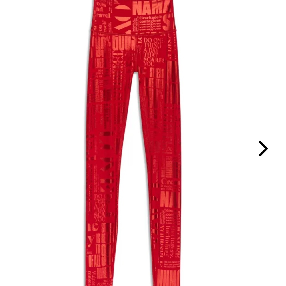 Lulu Lemon red leggings with logo size 2